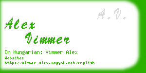 alex vimmer business card